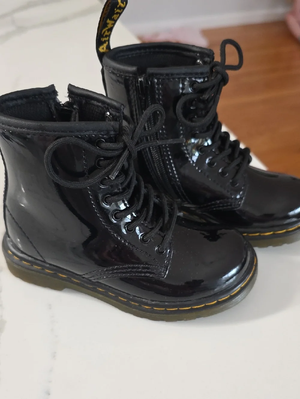 Dr. Martens 1460 Patent Leather Lace Up Boots- 8 Toddler